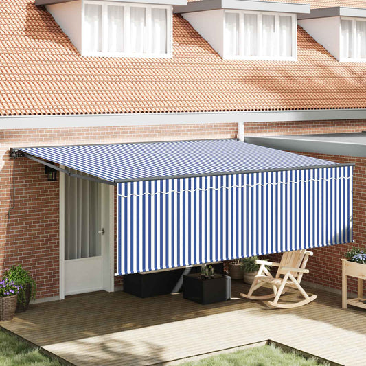 Tenda Retrattile Blu e Bianco 400 × 300 cm