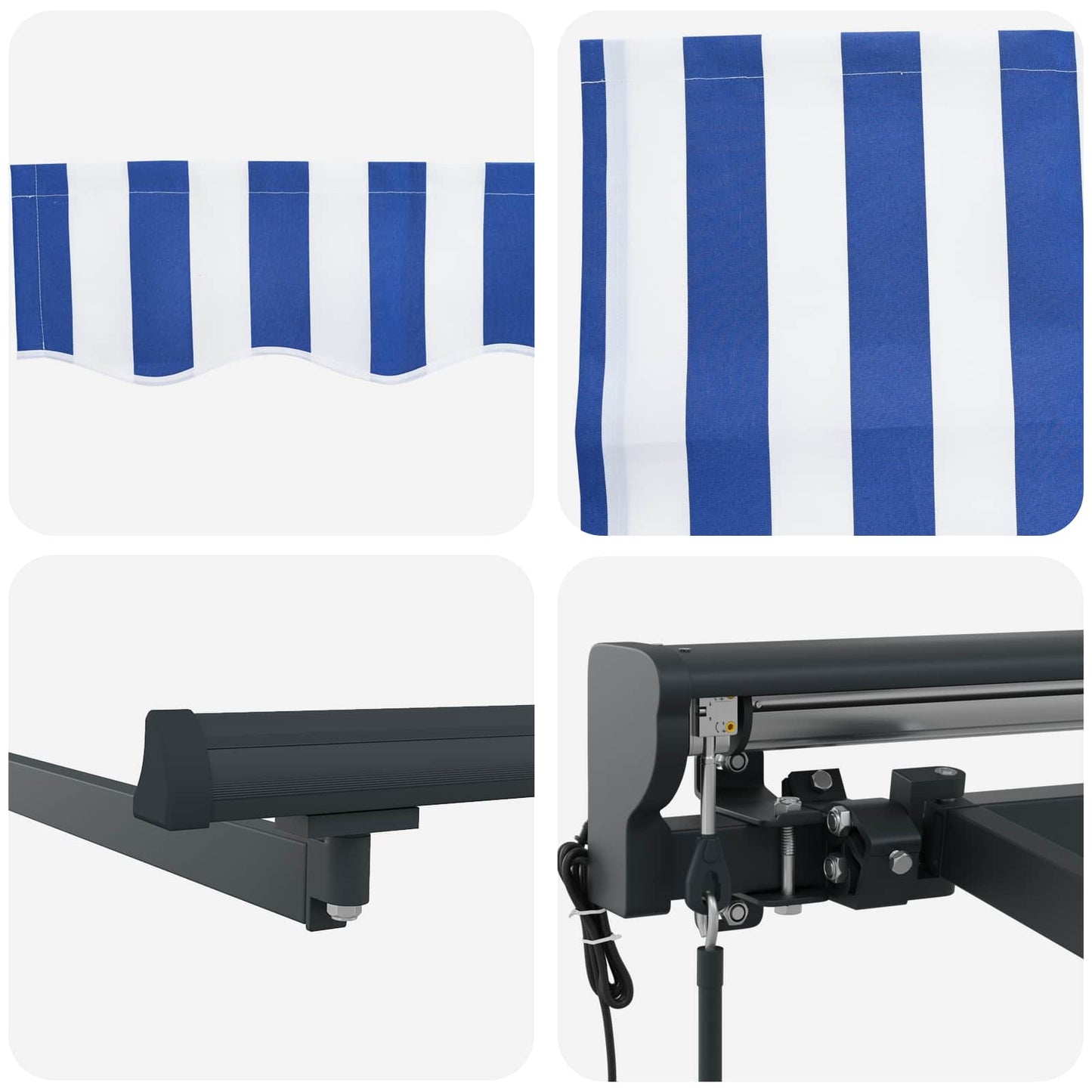 Tenda Retrattile Blu e Bianco 400 × 300 cm | homemem39