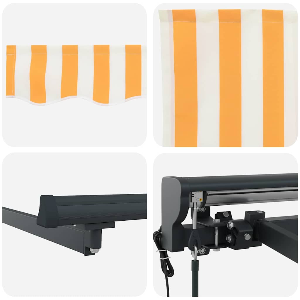 Tenda Retrattile Arancione e bianco 450x300 cm Tessuto