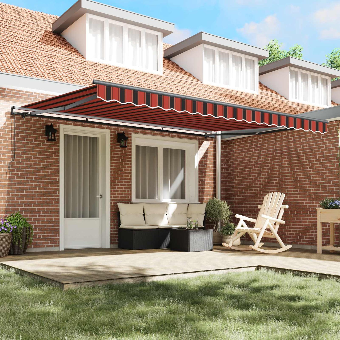 Tenda Retrattile arancione e marrone 450 × 300 cm | homemem39
