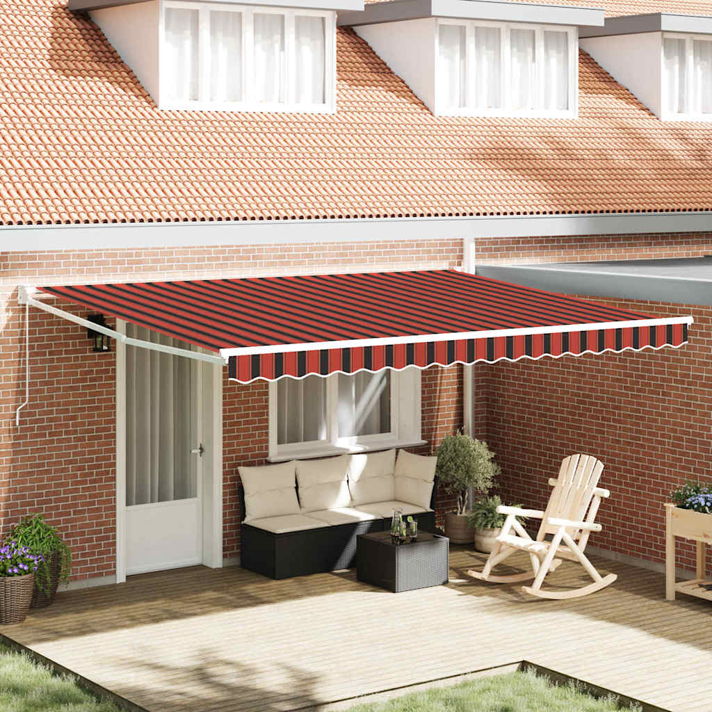 Tenda Retrattile arancione e marrone 450 × 300 cm - homemem39