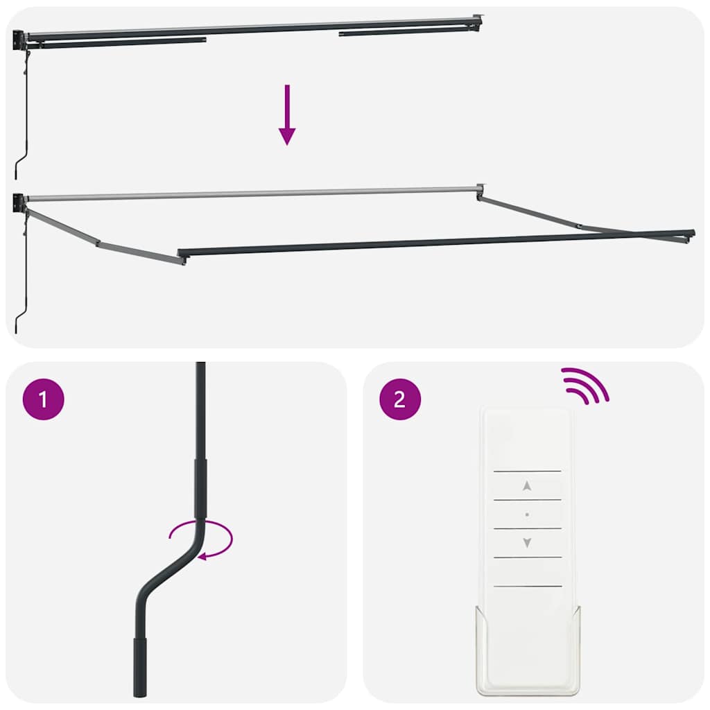 Tenda Retrattile arancione e marrone 450 × 300 cm Tessuto