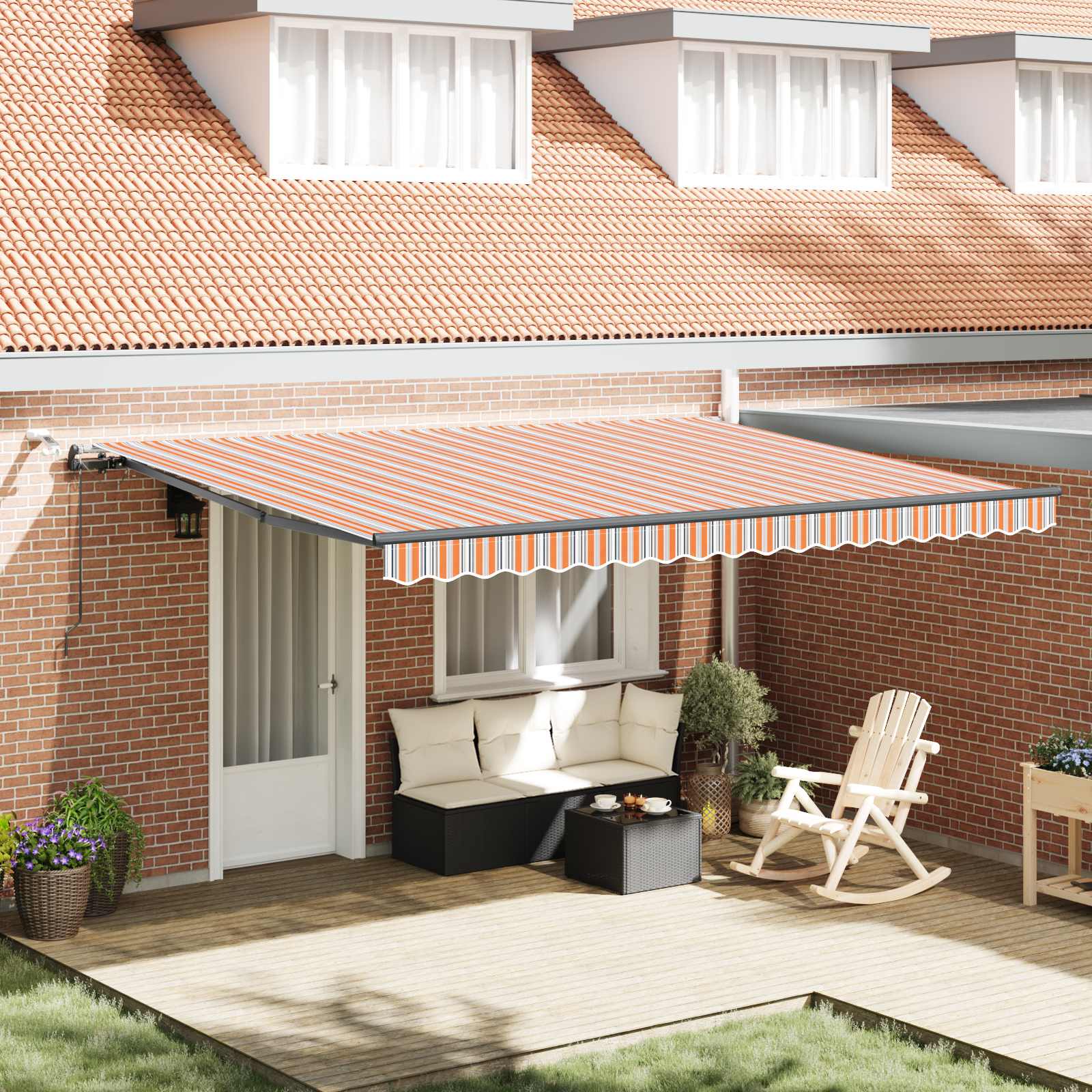 Tenda retrattile Multicolore 450 × 300 cm Poliestere | homemem39