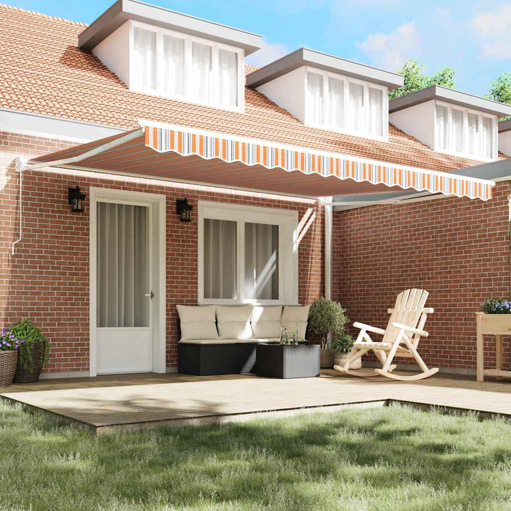 Tenda Retrattile Multicolore 450 × 300 cm Poliestere e Metallo - homemem39