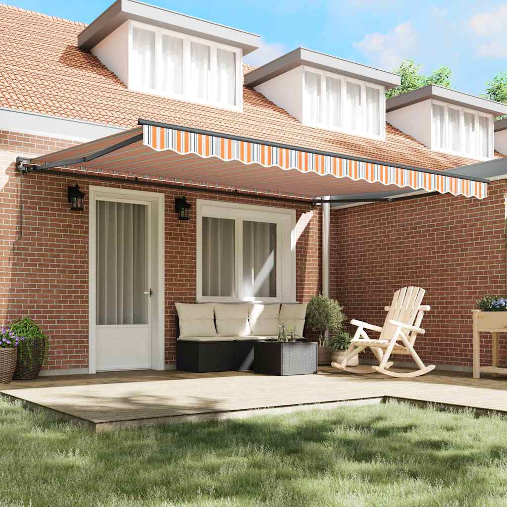 Tenda Retrattile Striscia Multicolore 450x300 cm Tessuto