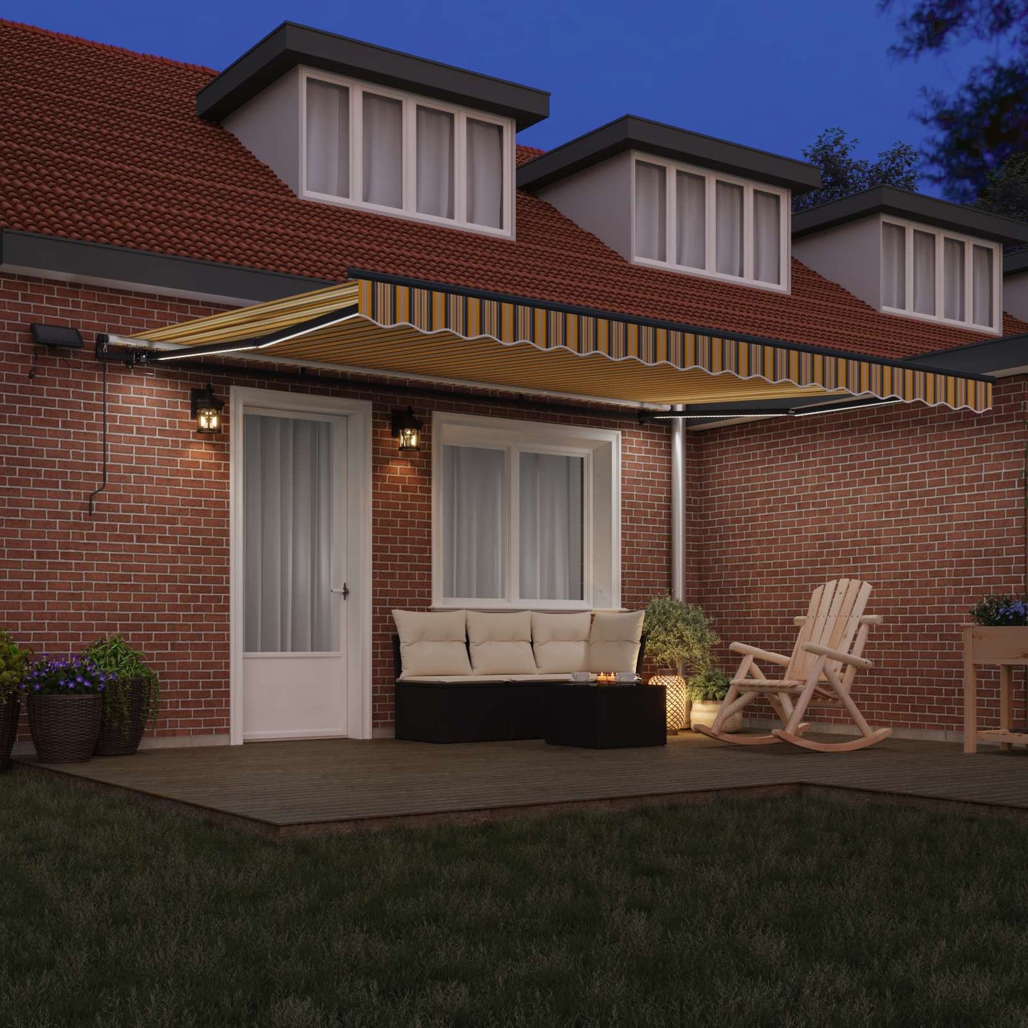 Tenda retrattile Multicolore 450 × 300 cm Tessuto e Alluminio | homemem39