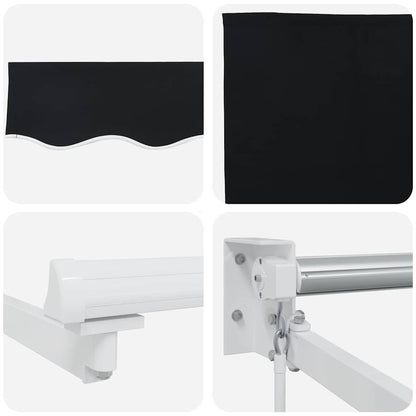 Tenda Retrattile Nero 450 × 300 cm Poliestere e Metallo - homemem39