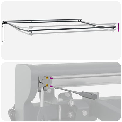 Tenda Retrattile Nero 450x300 cm Tessuto