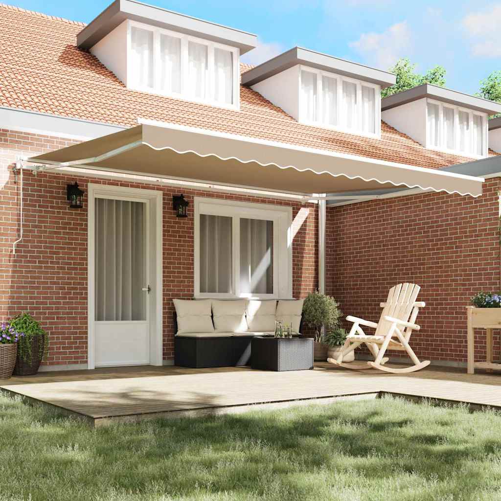 Tenda retrattile Beige 450 × 300 cm Tessuto e Alluminio | homemem39