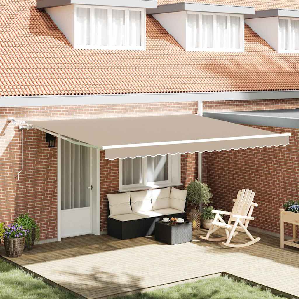 Tenda retrattile Beige 450 × 300 cm Poliestere | homemem39