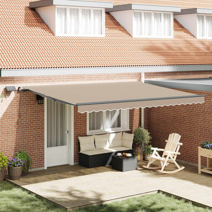 Tenda retrattile Beige 450 × 300 cm Tessuto e Alluminio | homemem39