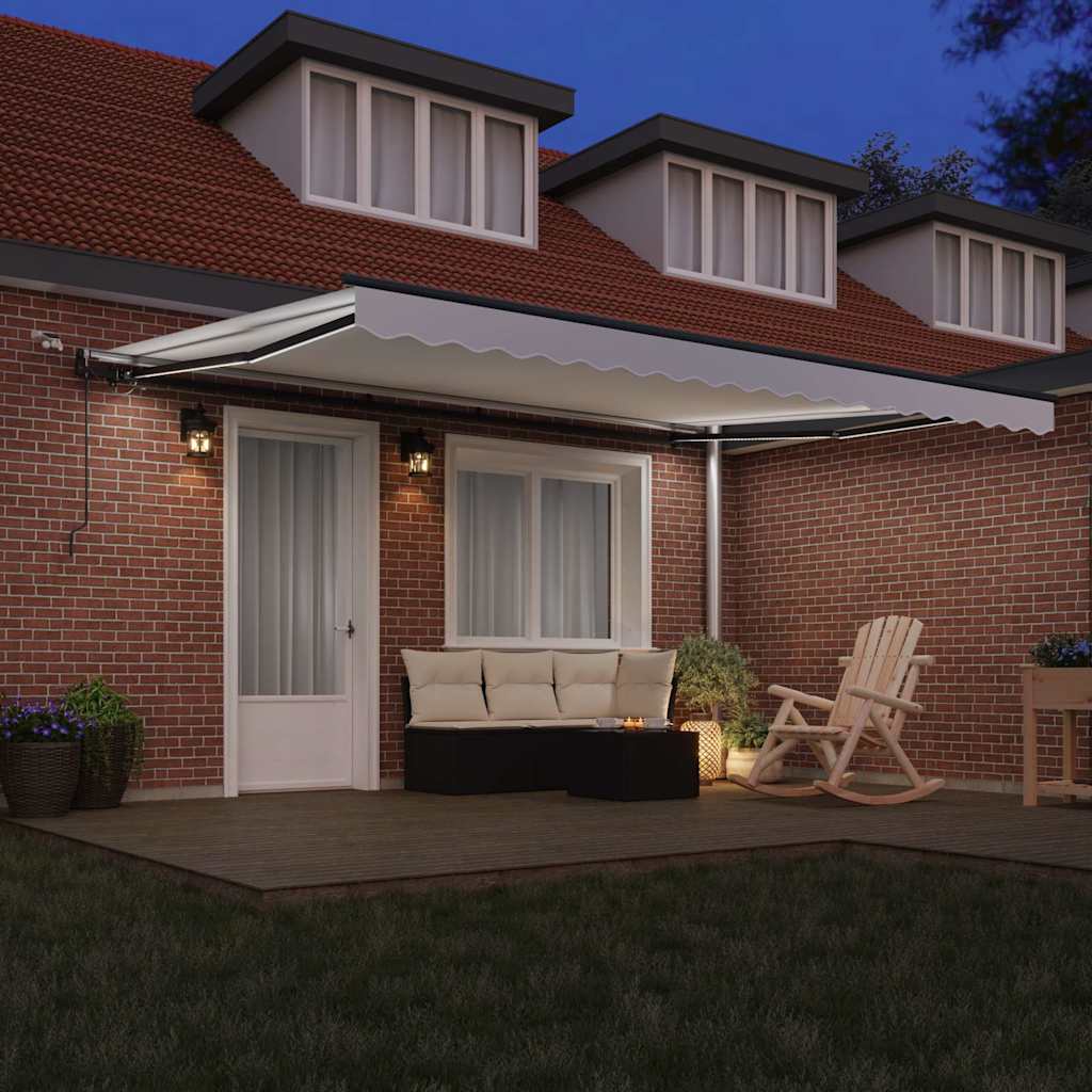 Tenda Retrattile con Bianco 450 × 300 cm Tessuto - homemem39