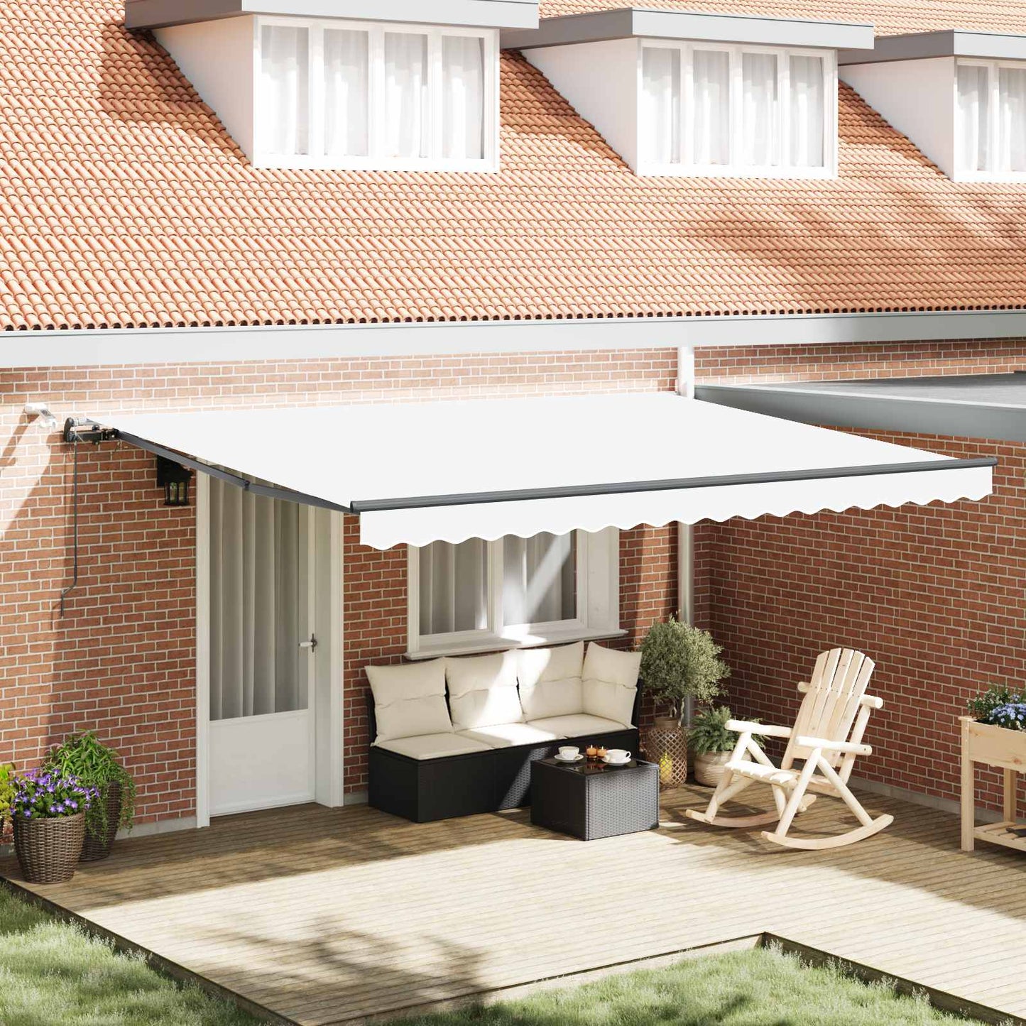 Tenda retrattile Bianco 450 × 300 cm Poliestere | homemem39