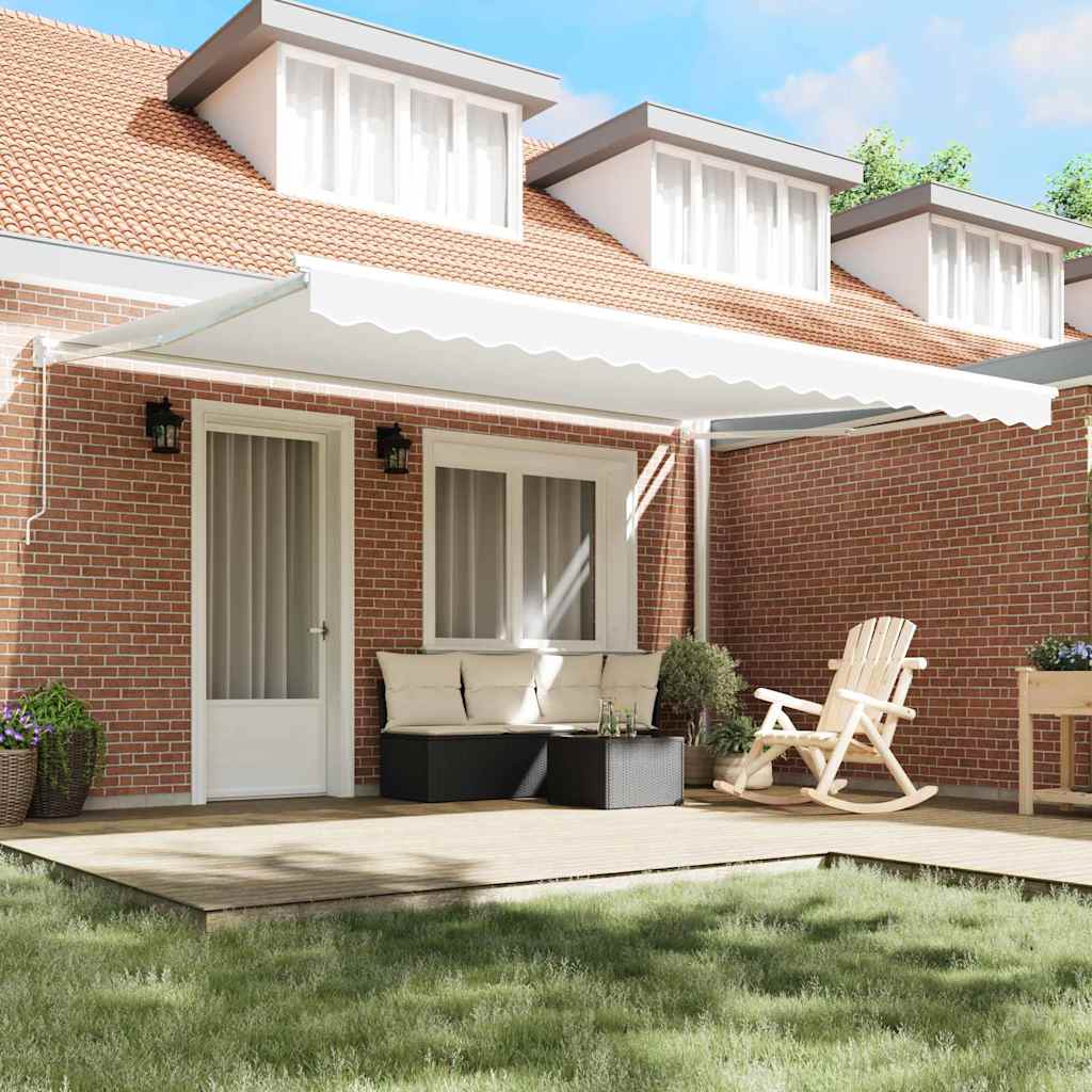 Tenda da Sole Bianco 4,5 × 3 m Poliestere e metallo - homemem39