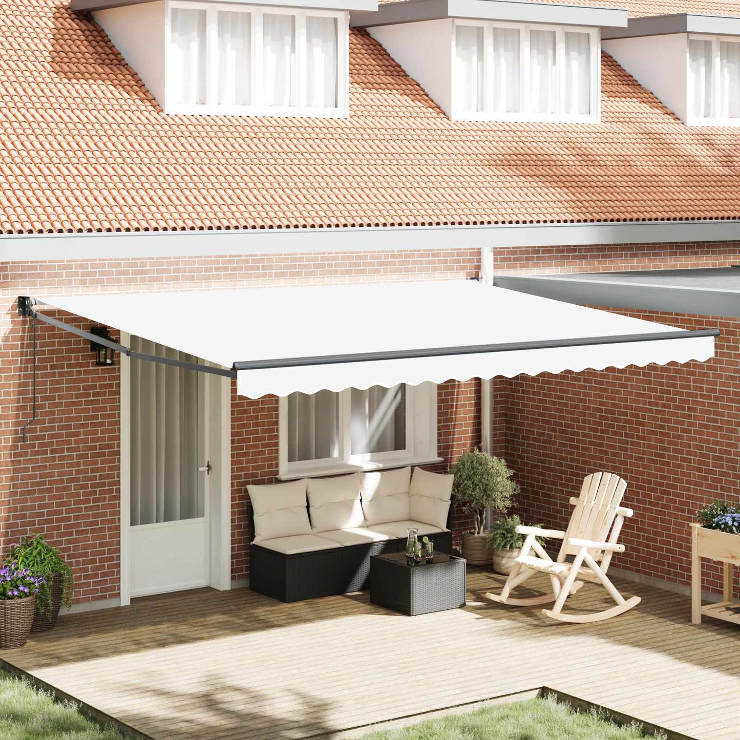 Tenda retrattile Bianco 450 x 300 x 165 cm Poliestere e Metallo | homemem39