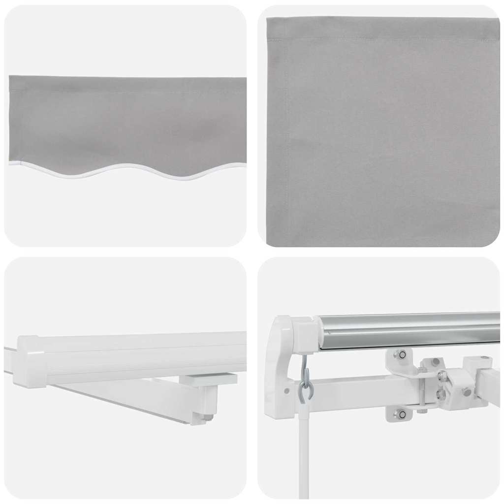 Tenda retrattile Grigio Chiaro 450 × 300 cm Tessuto e Alluminio | homemem39