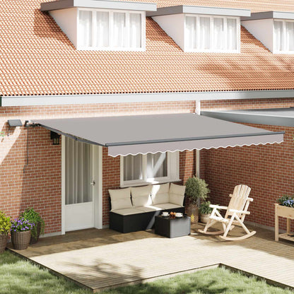 Tenda retrattile Grigio Chiaro 450 × 300 cm Tessuto e Alluminio | homemem39