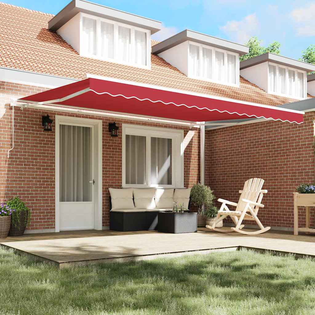 Tenda da Sole Rosso 4,5 × 3 m Poliestere e metallo - homemem39