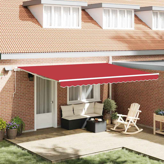 Tenda Retrattile con Rosso 450 ×300 cm Tessuto - homemem39