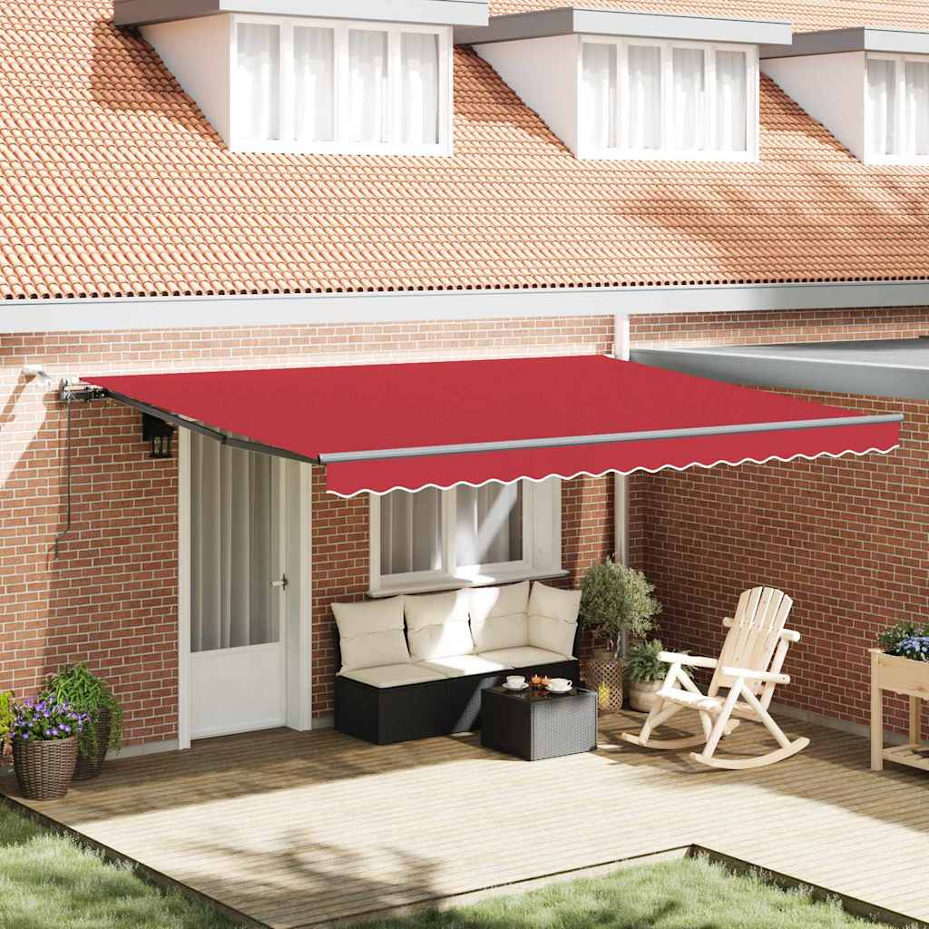 Tenda Retrattile con Rosso 450 × 300 cm Tessuto - homemem39
