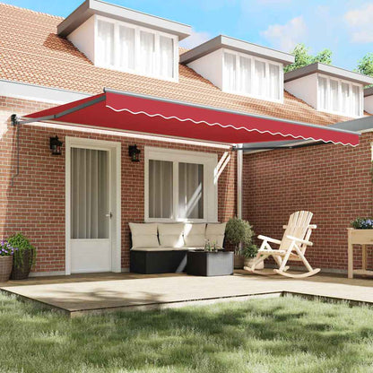 Tenda da Sole Rosso 4,5 × 3 m Poliestere e metallo