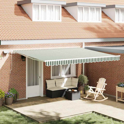 Tenda retrattile Verde e Bianco 450 × 300 cm | homemem39