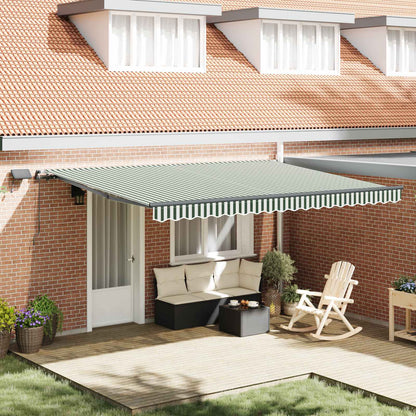 Tenda retrattile Verde e Bianco 450 × 300 cm | homemem39