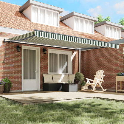 Tenda retrattile Verde e Bianco 450 × 300 cm | homemem39