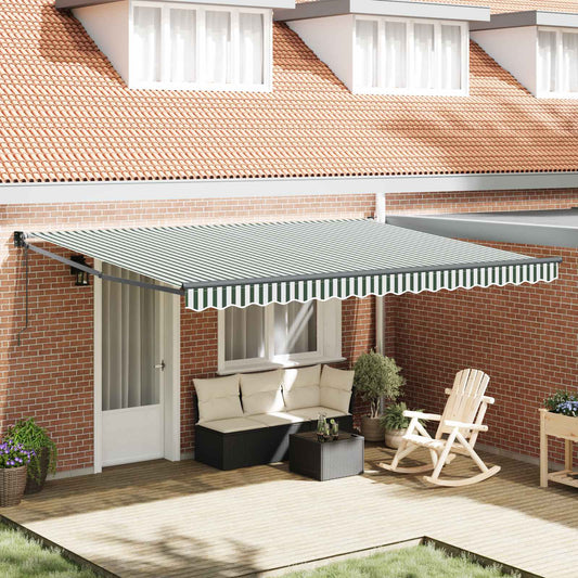 Tenda retrattile Verde e Bianco 450 x 300 x 165 cm | homemem39