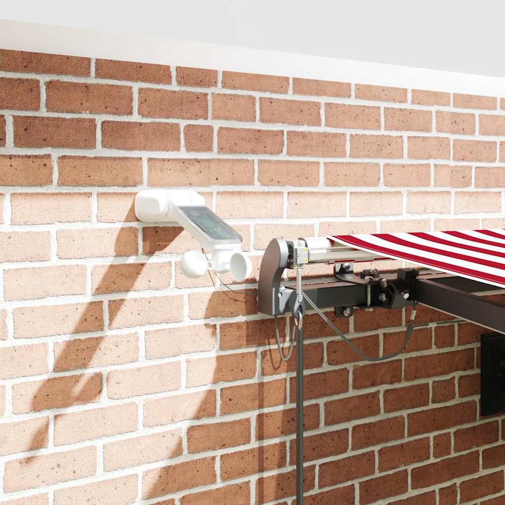 Tenda Retrattile con Rosso e bianco 450 × 350 cm Tessuto - homemem39