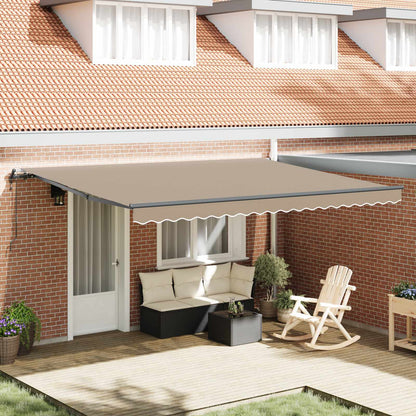 Tenda retrattile Beige 450 × 350 cm Tessuto e Alluminio | homemem39