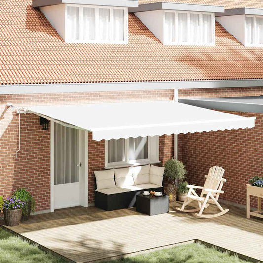 Tenda retrattile Bianco 450 × 350 cm Poliestere | homemem39