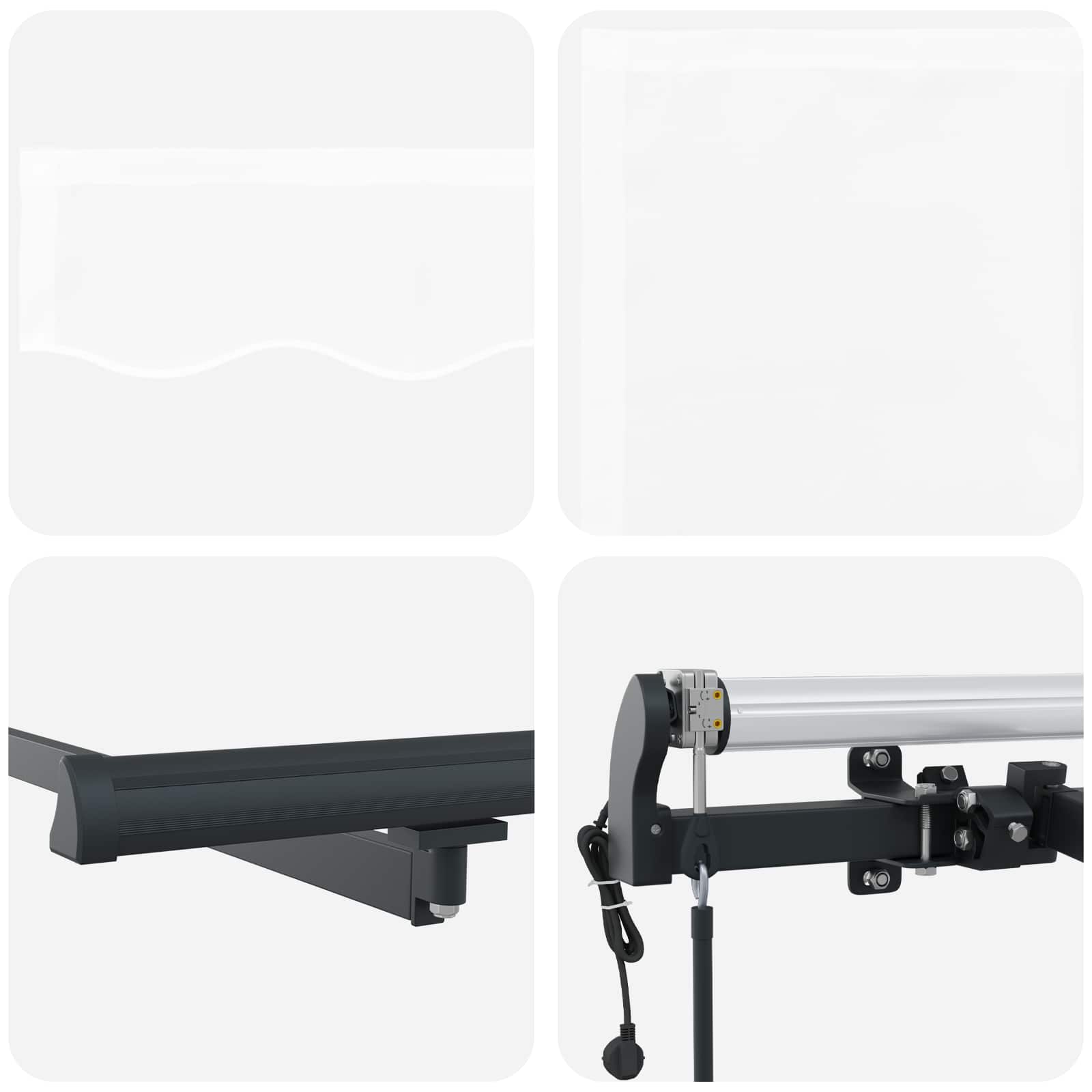 Tenda retrattile Bianco 450 × 350 cm Tessuto e Alluminio | homemem39