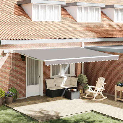 Tenda retrattile Grigio Chiaro 450 × 350 cm Tessuto e Alluminio | homemem39