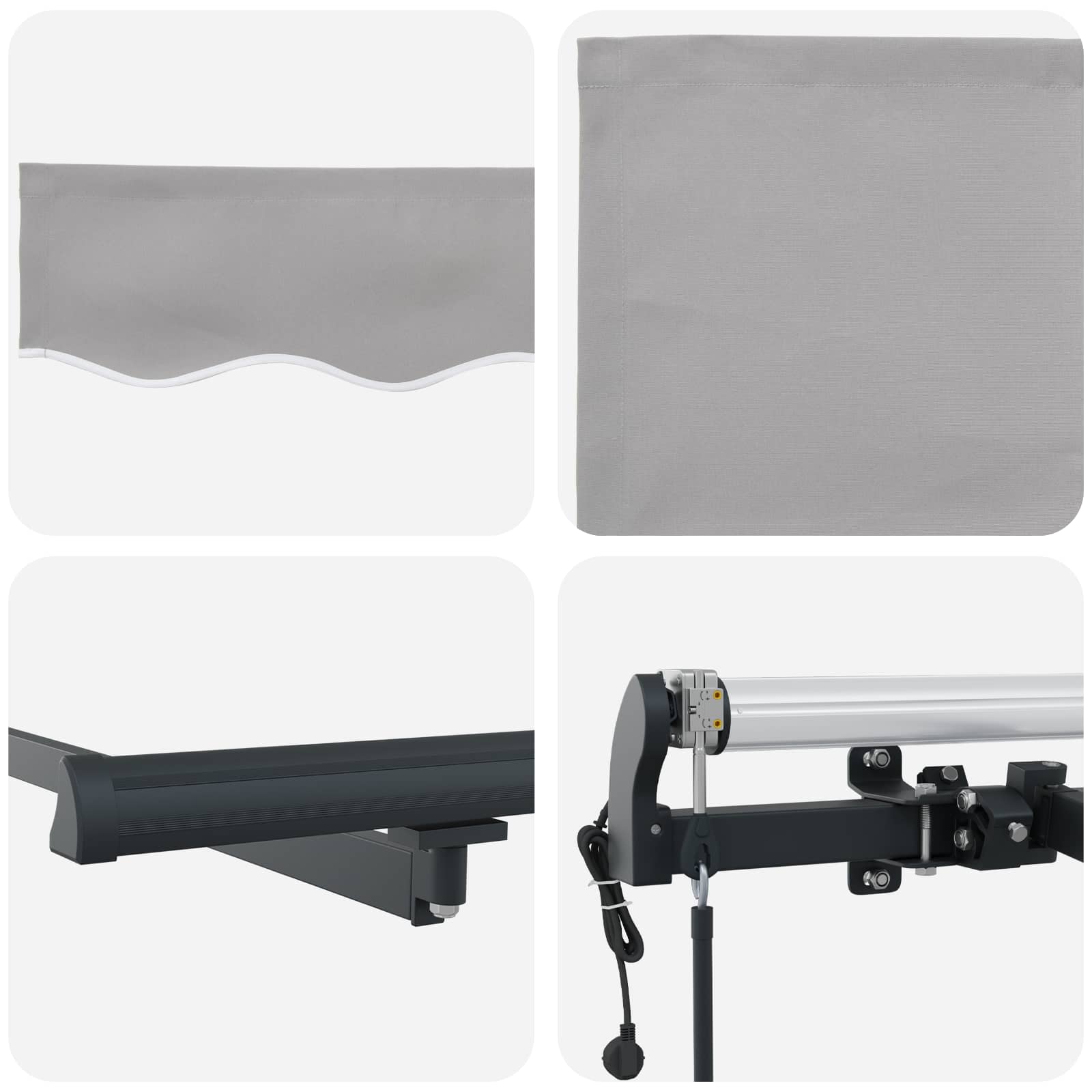 Tenda retrattile Grigio Chiaro 450 × 350 cm Tessuto e Alluminio | homemem39
