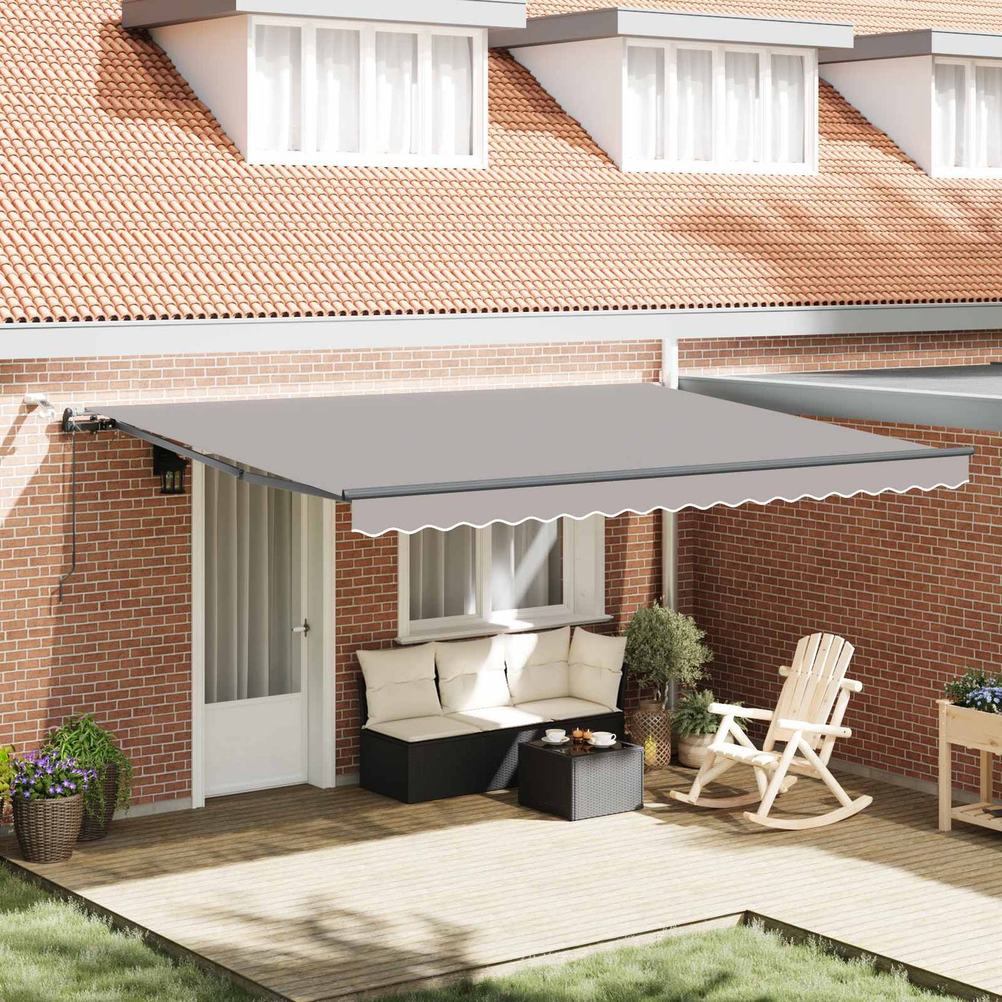 Tenda retrattile Grigio Chiaro 450 × 350 cm Poliestere | homemem39