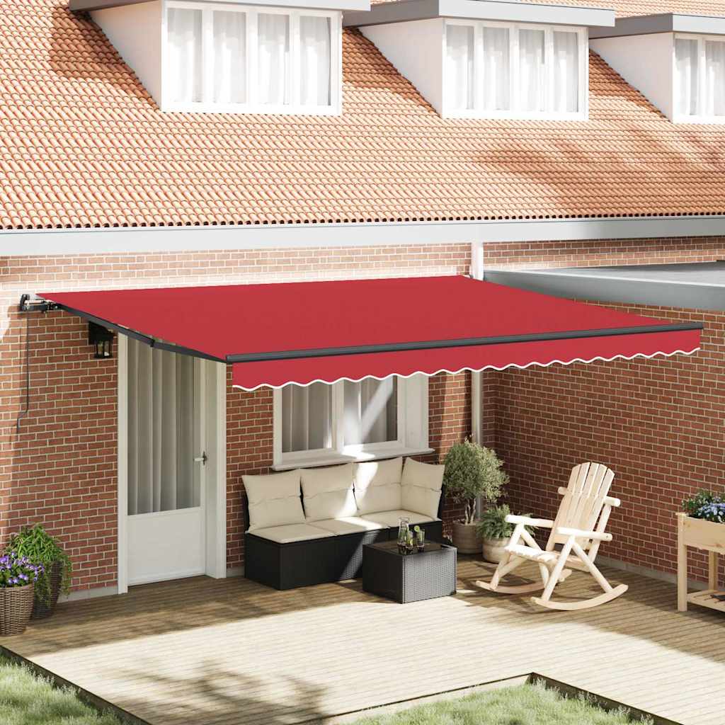 Tenda Retrattile Rossa Rosso 450 × 350 cm Tessuto - homemem39