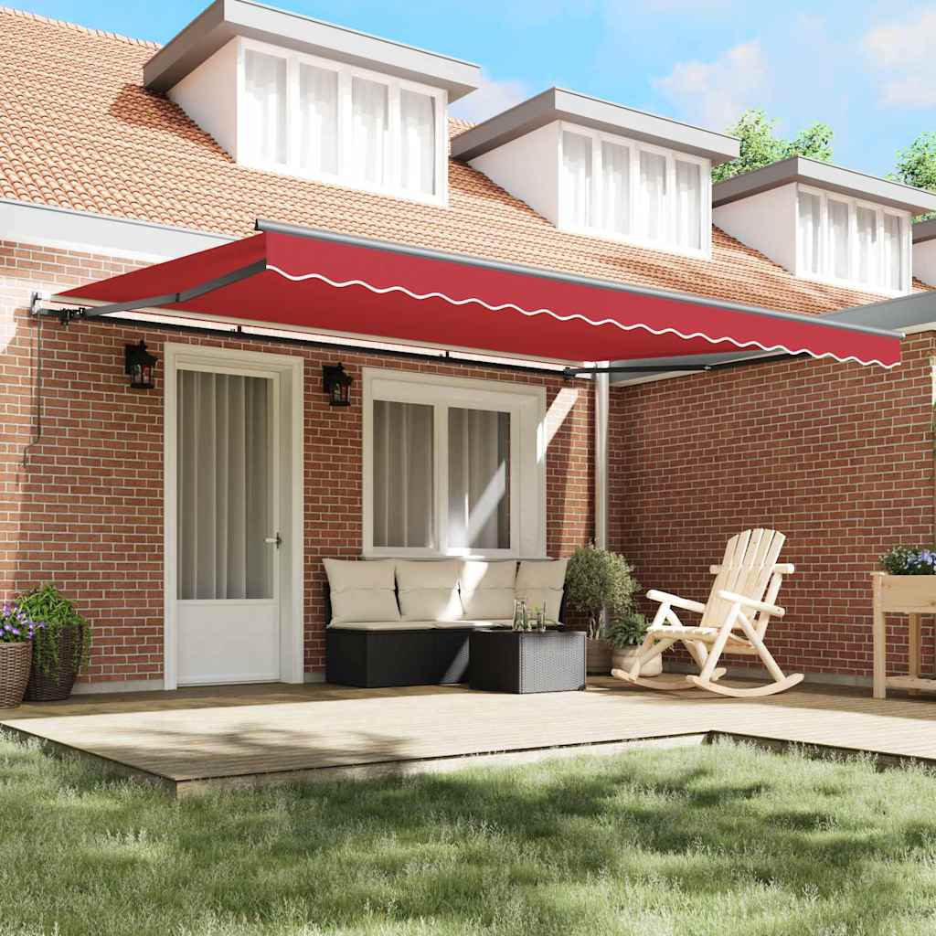 Tenda Retrattile Rossa Rosso 450 × 350 cm Tessuto - homemem39