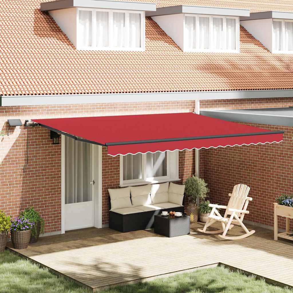 Tenda Retrattile Rosso 450 ×350 cm Tessuto - homemem39