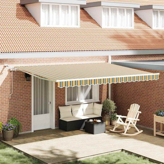 Tessuto per Tenda Verde e Giallo 450 × 350 cm Poliestere