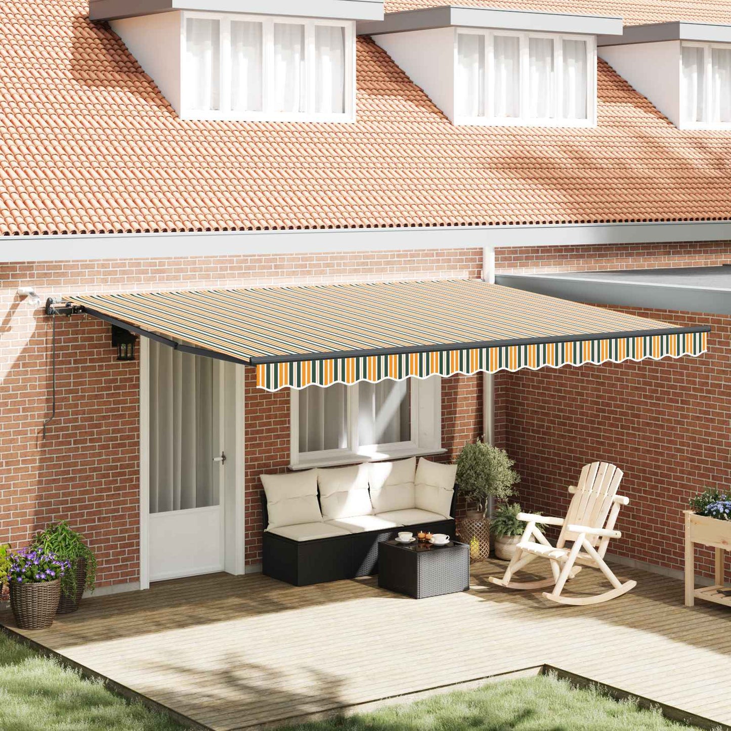 Tessuto per Tenda Verde e giallo 450 × 350 cm Poliestere