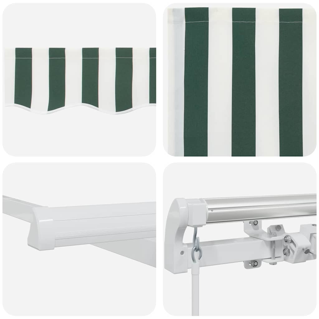 Tenda da Sole Verde e Bianco 450 x 350 x 165 cm Poliestere | homemem39