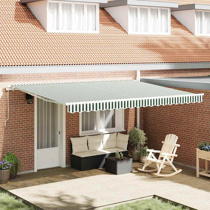 Tenda da Sole Verde e Bianco 450 x 350 x 165 cm Poliestere | homemem39