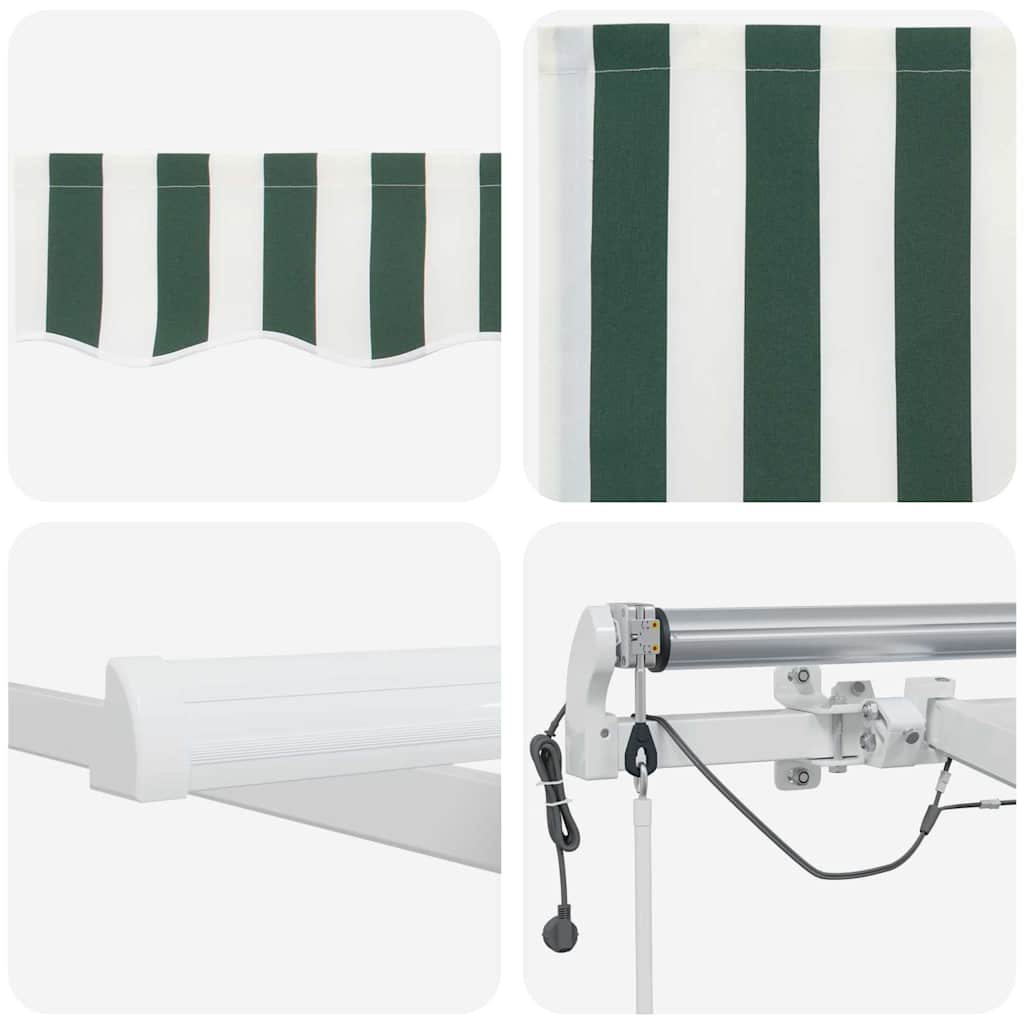 Tenda Retrattile Verde e Bianco 450 × 350 cm | homemem39