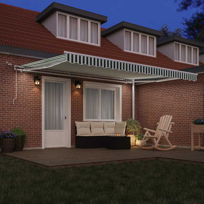 Tessuto per Tenda Verde e Bianco 450 × 350 cm Poliestere