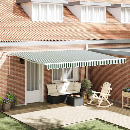 Tessuto per Tenda Verde e Bianco 450 × 350 cm Poliestere