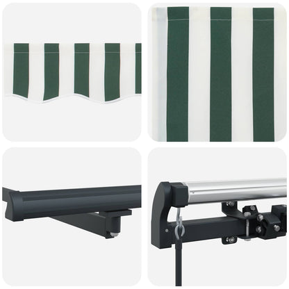 Tenda Retrattile Verde e Bianco 450 × 350 cm | homemem39