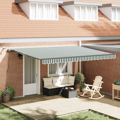 Tessuto per Tenda Verde e Bianco 450 × 350 cm Poliestere