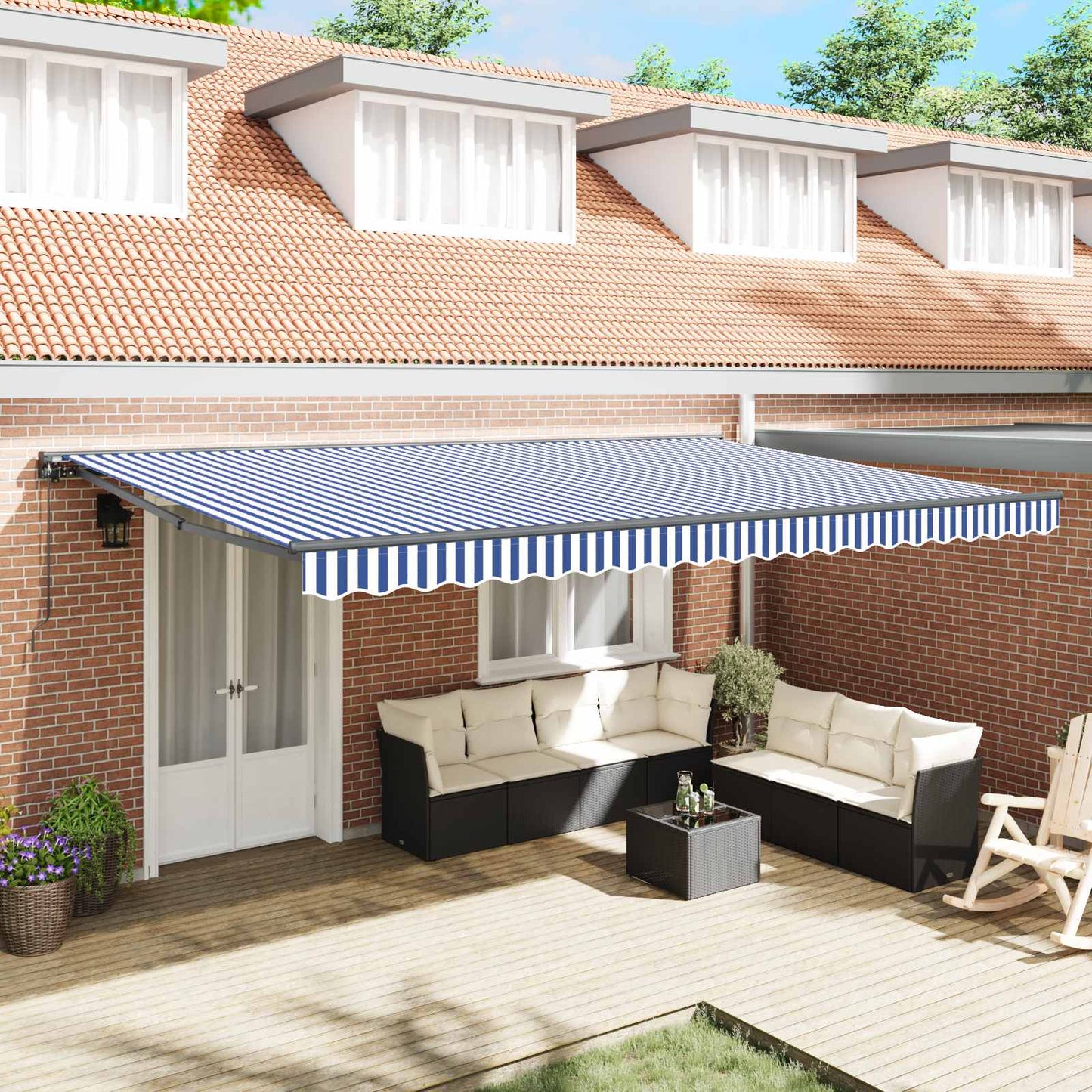 Struttura della tenda Blu e Bianco 500 × 300 cm | homemem39