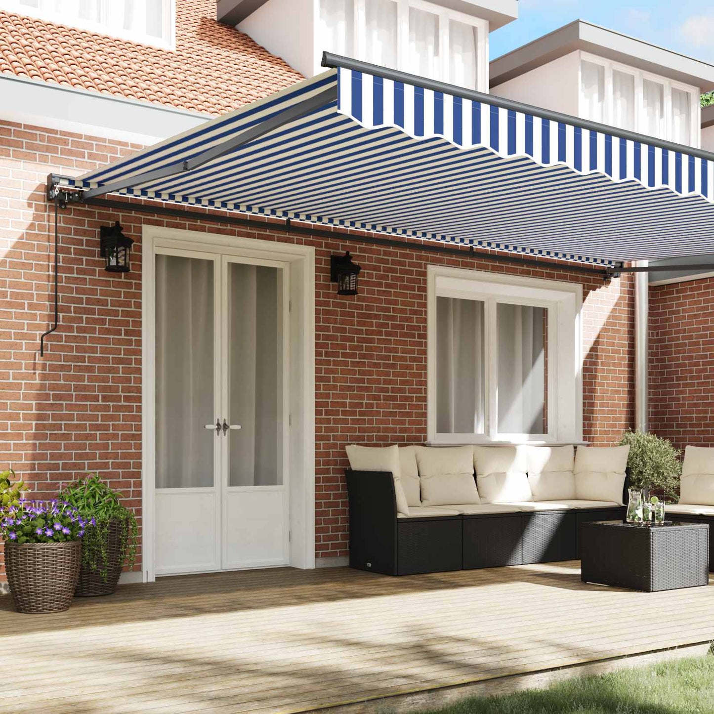 Struttura della tenda Blu e Bianco 500 × 300 cm | homemem39